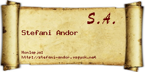 Stefani Andor névjegykártya